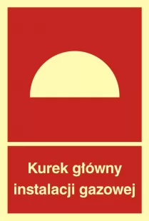 Kurek główny instalacji gazowej - znak przeciwpożarowy ppoż - BB005