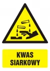 Kwas siarkowy - znak bhp ostrzegający, informujący - GF011