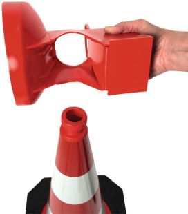 Lampa zmierzchowa ostrzegawcza drogowa na pachołek - żółta