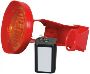 Lampa zmierzchowa ostrzegawcza drogowa na pachołek - żółta