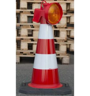 Lampa zmierzchowa ostrzegawcza drogowa na pachołek - żółta