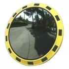 Lustro przemysłowe magazynowe - okrągłe, akrylowe, z ramą ostrzegawczą