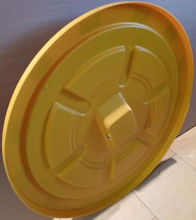 Lustro przemysłowe magazynowe - okrągłe z ramą ostrzegawczą, akrylowe