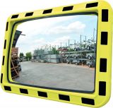 Lustro przemysłowe magazynowe - prostokątne z ramą ostrzegawczą, akrylowe - Lustra poprawiające widoczność – rodzaje