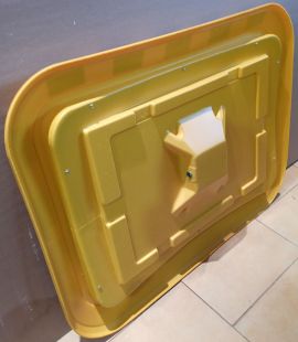 Lustro przemysłowe magazynowe - prostokątne z ramą ostrzegawczą, akrylowe