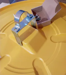 Lustro przemysłowe magazynowe - prostokątne z ramą ostrzegawczą, akrylowe