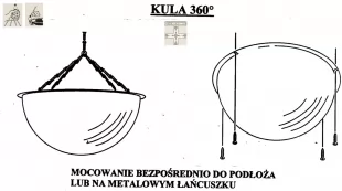 Lustro sferyczne 1/2 kuli, paraboliczne – sufitowe, przemysłowe
