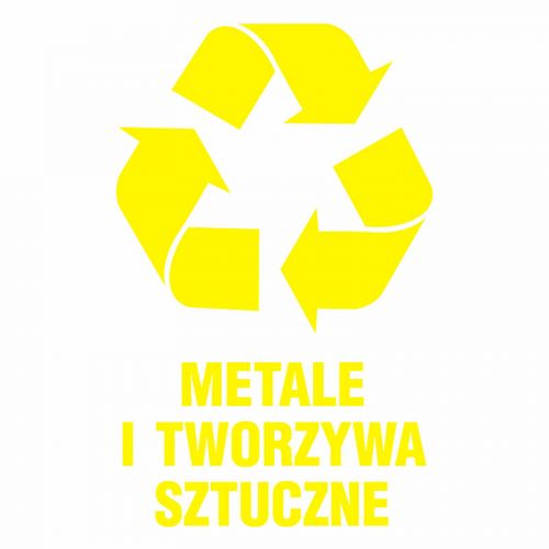 Metale i tworzywa sztuczne 1 - znak informacyjny, segregacja śmieci - PA062 - Zasady segregacji odpadów w Gdańsku po 1 kwietnia 2018