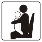 Miejsce dla osoby z dzieckiem - znak, naklejka kolejowa - SD012