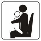 Miejsce dla osoby z dzieckiem - znak, naklejka kolejowa - SD012
