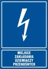 Miejsce zakładania uziemiaczy przenośnych - znak elektryczny