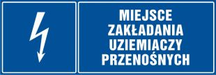 Miejsce zakładania uziemiaczy przenośnych - znak elektryczny