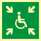 Miejsce zbiórki do ewakuacji dla osób niepełnosprawnych - znak ewakuacyjny - AAE024