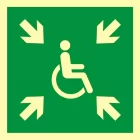 Miejsce zbiórki do ewakuacji dla osób niepełnosprawnych - znak ewakuacyjny - AAE024 - AAE024 Miejsce zbiórki do ewakuacji dla osób niepełnosprawnych - znak ewakuacyjny - AAE024