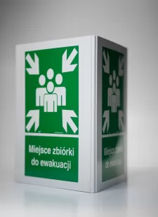 Miejsce zbiórki ewakuowanych 3D - 25x31 cm - znak ewakuacyjny, przestrzenny 3D