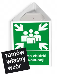 Miejsce zbiórki ewakuowanych 3D - 25x31 cm - znak ewakuacyjny, przestrzenny 3D