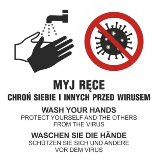 Myj ręce, dbaj o higienę rąk - chroń siebie i innych przed wirusem, zakażeniem, chorobami - PA102