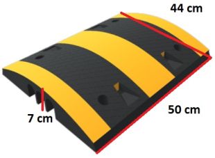 Najazd kablowy, próg, najazd na kable ochraniacz kabli podrzutowy PCV 44x50x7 cm