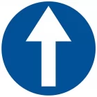 Nakaz jazdy prosto przez skrzyżowanie - znak PCV