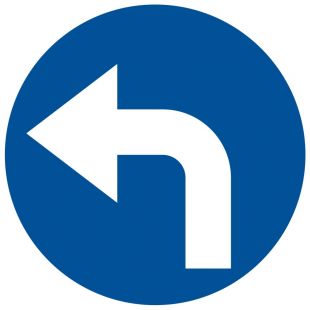 Nakaz jazdy w lewo (skręcanie za znakiem) - znak PCV