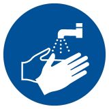 Nakaz mycia rąk - znak bhp nakazujący - GJM011 - Znaki bezpieczeństwa w szkołach