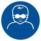 Nakaz ochrony wzroku dzieci przyciemnianymi okularami ochronnymi - znak bhp nakazujący - GJM025