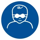 Nakaz ochrony wzroku dzieci przyciemnianymi okularami ochronnymi - znak bhp nakazujący - GJM025