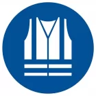 Nakaz stosowania kamizelki odblaskowej - znak bhp nakazujący - GJM015