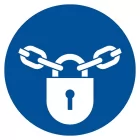 Nakaz stosowania zamknięcia - znak bhp nakazujący - GJM028