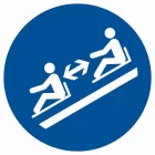 Nakaz utrzymania odległości między saniami - znak bhp nakazujący - GJM052