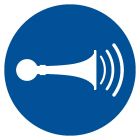 Nakaz używania sygnału dźwiękowego - znak bhp nakazujący - GJM029