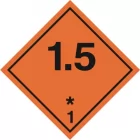 Naklejka ADR podklasa nr 1.5 - Substancje, materiały i przedmioty wybuchowe. Klasa 1 - MB103
