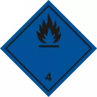 Naklejka ADR podklasa nr 4.3 - Materiały wytwarzające w zetknięciu z wodą gazy palne. Klasa 4 - MB114