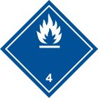 Naklejka ADR podklasa nr 4.3 - Materiały wytwarzające w zetknięciu z wodą gazy palne. Klasa 4 - MB115
