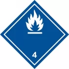 Naklejka ADR podklasa nr 4.3 - Materiały wytwarzające w zetknięciu z wodą gazy palne. Klasa 4 - MB115