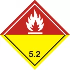 Naklejka ADR podklasa nr 5.2 - Nadtlenki organiczne. Klasa 5 - MB132