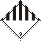 Naklejka ADR podklasa nr 9 - Różne materiały i przedmioty niebezpieczne. Klasa 9 - MB126