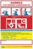 Naklejka, etykieta na gaśnicę 2 kg proszku gaśniczego BC - Zasady doboru gaśnic