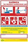 Naklejka, etykieta na gaśnicę ... kg proszku gaśniczego ABC