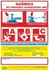 Naklejka, etykieta na gaśnicę ... kg proszku gaśniczego ABC