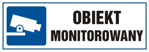 Naklejka/tabliczka obiekt monitorowany piktogram kamera cctv - Monitoring przemysłowy