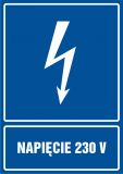 Napięcie 230 V - znak elektryczny - Oznakowanie maszyn w miejscu pracy Napięcie 230 V - znak elektryczny - Oznakowanie maszyn w miejscu pracy