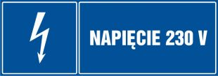 Napięcie 230 V - znak elektryczny