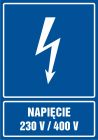 Napięcie 230 V/400 V - znak elektryczny