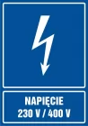 Napięcie 230 V/400 V - znak elektryczny