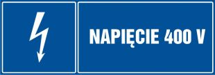 Napięcie 400 V - znak elektryczny