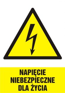 Napięcie niebezpieczne dla życia - znak sieci elektrycznych - HA002