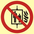 Nie używać dźwigu w przypadku pożaru - znak przeciwpożarowy ppoż - BB023