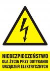 Niebezpieczeństwo dla życia przy dotykaniu urządzeń elektrycznych - znak elektryczny