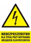Niebezpieczeństwo dla życia przy dotykaniu urządzeń elektrycznych - znak elektryczny